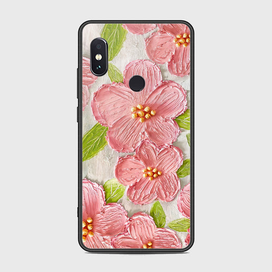 Xiaomi Redmi Note 5 Pro Cover - Floral Series - Design 9 - Pink & Green - HQ Ultra Shine Premium Infinity Glass Soft Silicon Borders Case