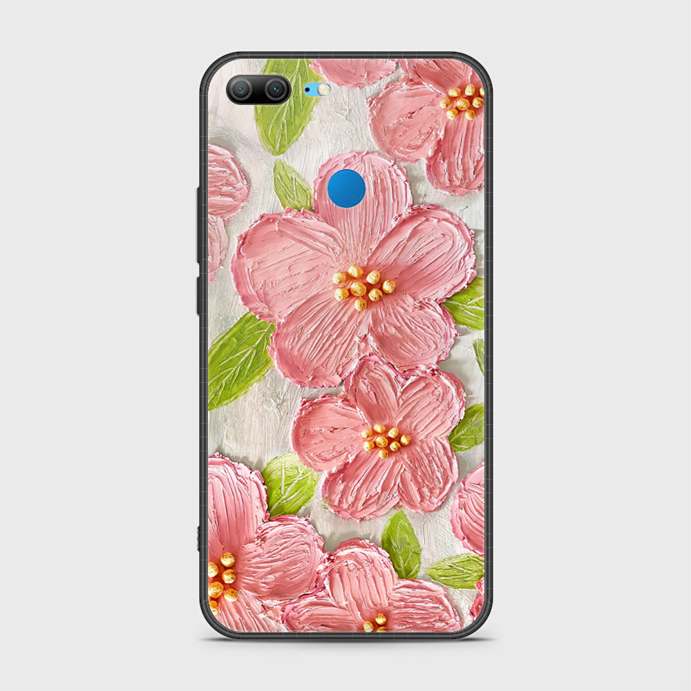 Huawei Honor 9 Lite Cover - Floral Series - Design 9 - Pink & Green - HQ Ultra Shine Premium Infinity Glass Soft Silicon Borders Case