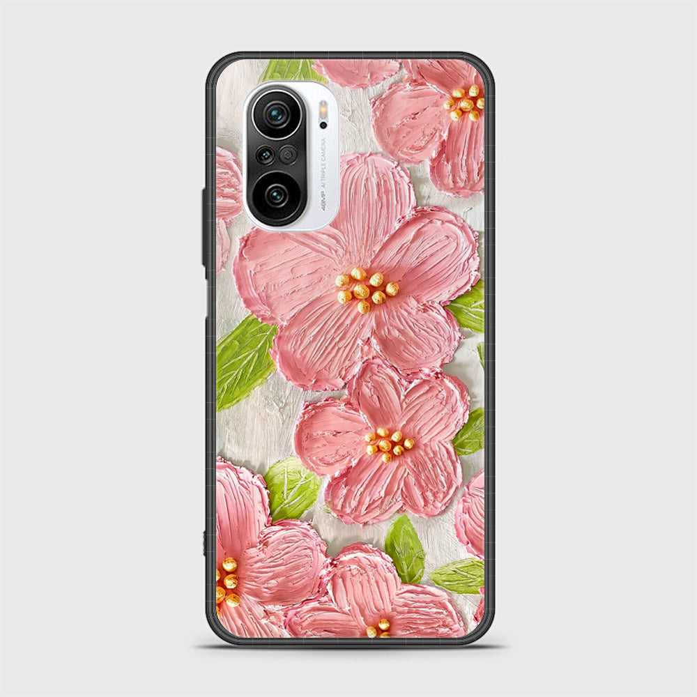 Xiaomi Mi 11i Cover - Floral Series - Design 9 - Pink & Green - HQ Ultra Shine Premium Infinity Glass Soft Silicon Borders Case