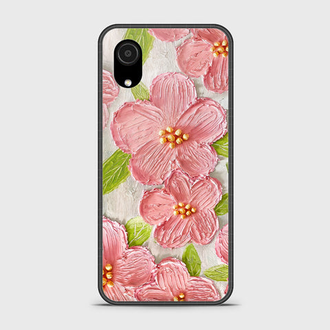 Samsung Galaxy A03 Core Cover - Floral Series - Design 9 - Pink & Green - HQ Ultra Shine Premium Infinity Glass Soft Silicon Borders Case