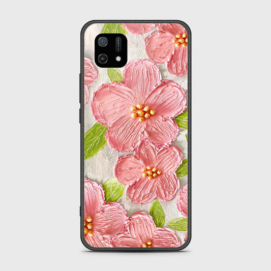 Oppo A16K Cover - Floral Series - Design 9 - Pink & Green - HQ Ultra Shine Premium Infinity Glass Soft Silicon Borders Case