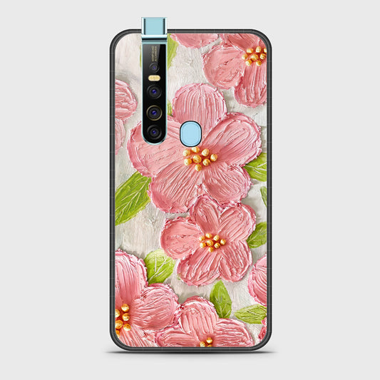 Tecno Camon 15 Premier Cover - Floral Series - Design 9 - Pink & Green - HQ Ultra Shine Premium Infinity Glass Soft Silicon Borders Case