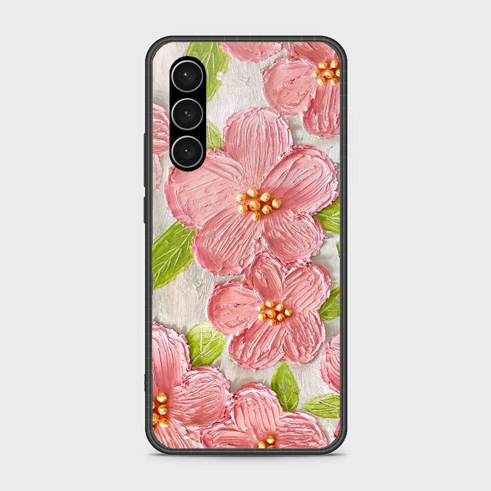 Samsung Galaxy S23 5G Cover - Floral Series - Design 9 - Pink & Green - HQ Ultra Shine Premium Infinity Glass Soft Silicon Borders Case