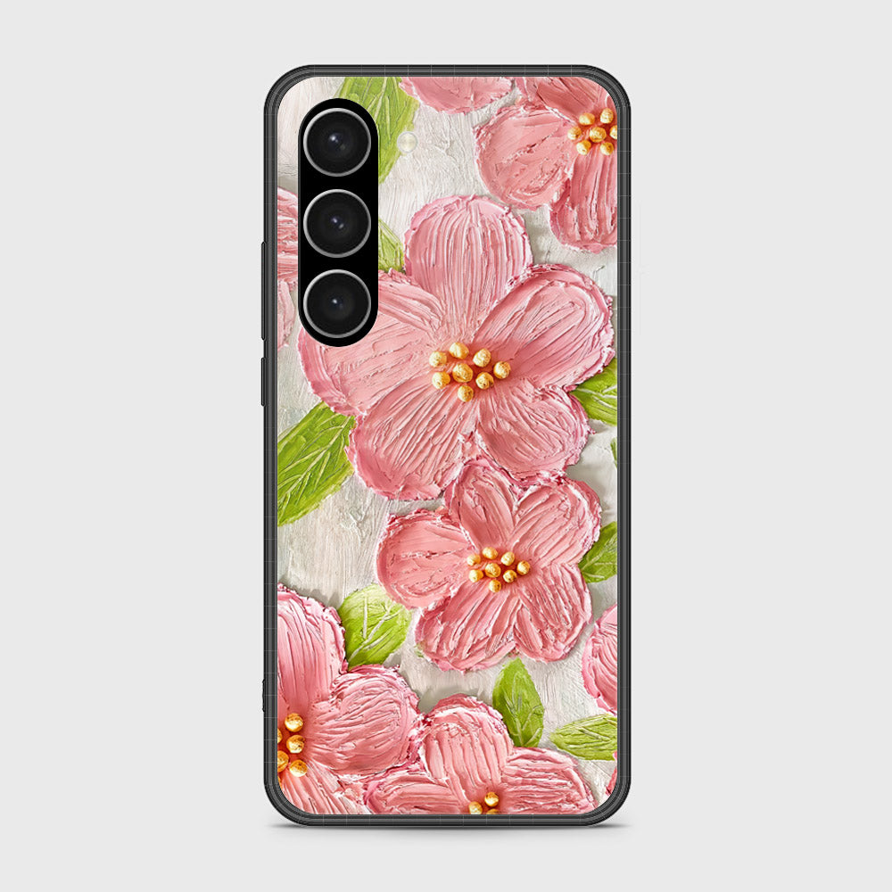 Samsung Galaxy S23 Plus 5G Cover - Floral Series - Design 9 - Pink & Green - HQ Ultra Shine Premium Infinity Glass Soft Silicon Borders Case