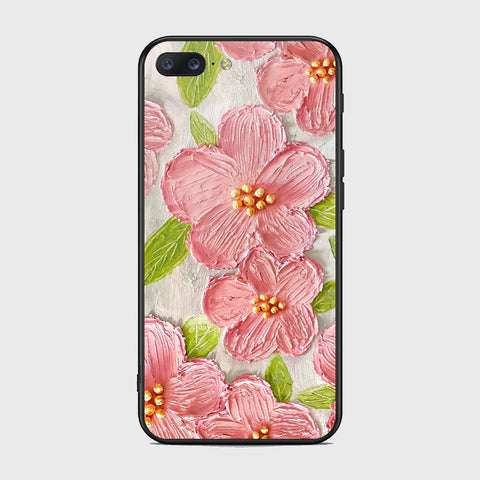 OnePlus 5 Cover - Floral Series - Design 9 - Pink & Green - HQ Ultra Shine Premium Infinity Glass Soft Silicon Borders Case