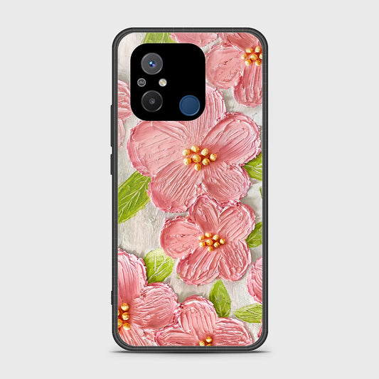 Xiaomi Poco C55 Cover - Floral Series - Design 9 - Pink & Green - HQ Ultra Shine Premium Infinity Glass Soft Silicon Borders Case