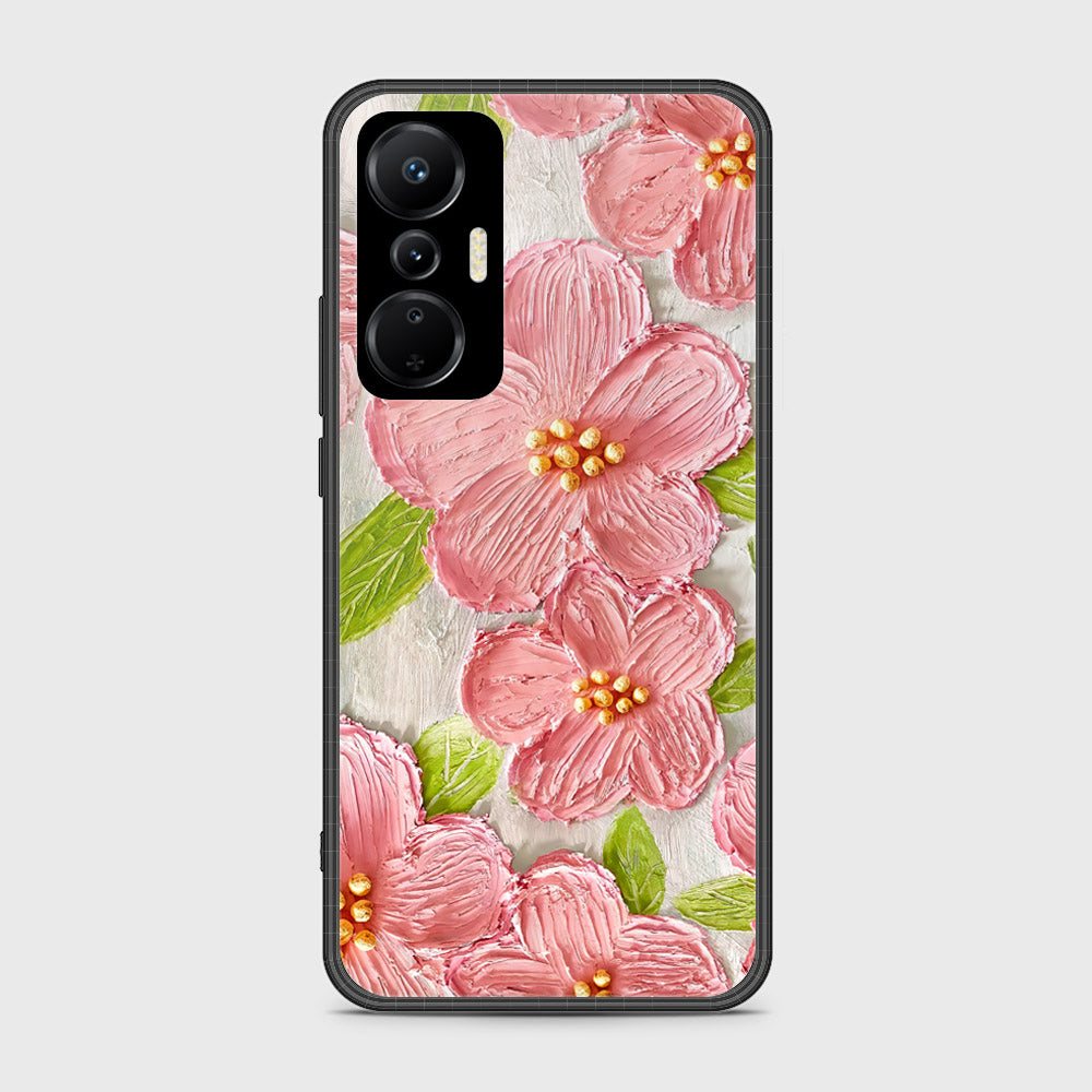 Infinix Hot 20S Cover - Floral Series - Design 9 - Pink & Green - HQ Ultra Shine Premium Infinity Glass Soft Silicon Borders Case