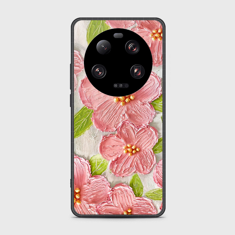 Xiaomi 13 Ultra Cover - Floral Series - Design 9 - Pink & Green - HQ Ultra Shine Premium Infinity Glass Soft Silicon Borders Case