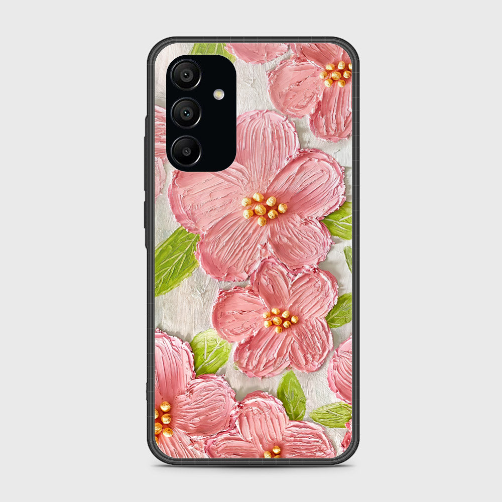 Samsung Galaxy A15 5G Cover - Floral Series - Design 9 - Pink & Green - HQ Ultra Shine Premium Infinity Glass Soft Silicon Borders Case