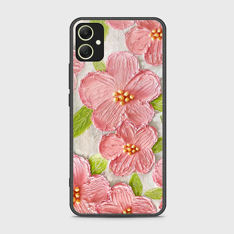 Samsung Galaxy A05 Cover - Floral Series - Design 9 - Pink & Green - HQ Ultra Shine Premium Infinity Glass Soft Silicon Borders Case