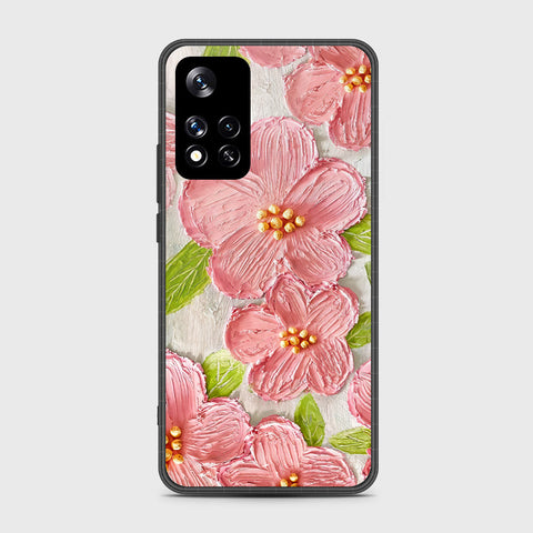 Xiaomi Redmi Note 11 Pro (China) Cover - Floral Series - Design 9 - Pink & Green - HQ Ultra Shine Premium Infinity Glass Soft Silicon Borders Case