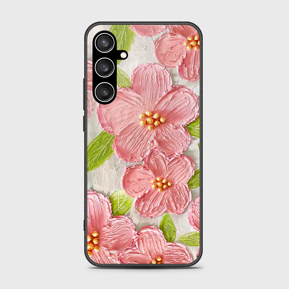 Samsung Galaxy S23 FE Cover - Floral Series - Design 9 - Pink & Green - HQ Ultra Shine Premium Infinity Glass Soft Silicon Borders Case