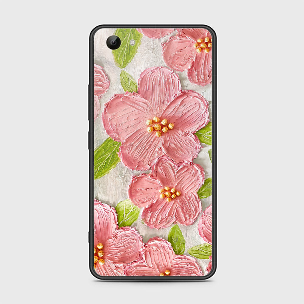 Vivo Y83 Cover - Floral Series - Design 9 - Pink & Green - HQ Ultra Shine Premium Infinity Glass Soft Silicon Borders Case