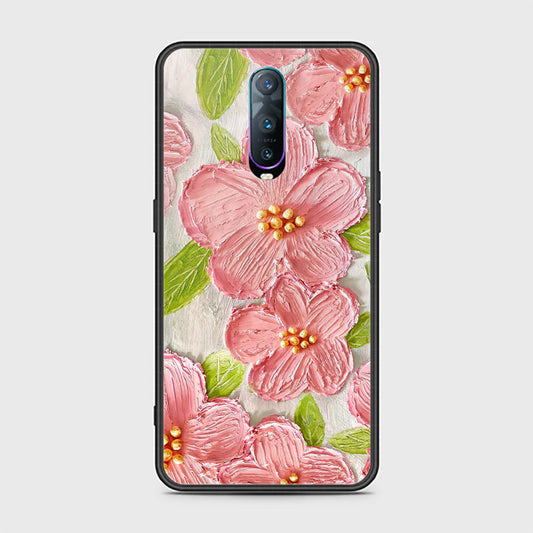 Oppo R17 Pro Cover - Floral Series - Design 9 - Pink & Green - HQ Ultra Shine Premium Infinity Glass Soft Silicon Borders Case