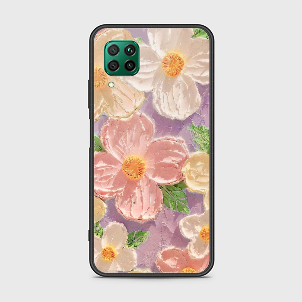 Huawei Nova 7i Cover - Floral Series - Design 11 - White & Green - HQ Ultra Shine Premium Infinity Glass Soft Silicon Borders Case