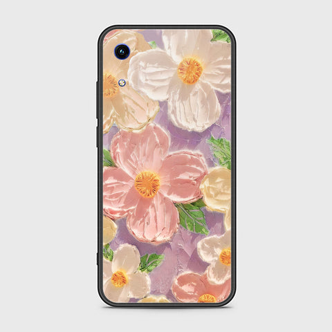 Huawei Honor 8A Cover - Floral Series - Design 11 - White & Green - HQ Ultra Shine Premium Infinity Glass Soft Silicon Borders Case