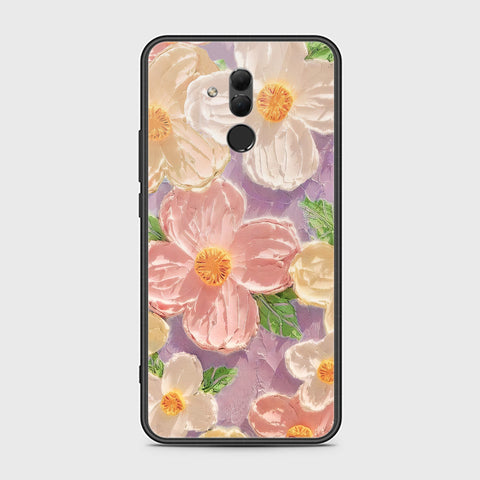 Huawei Mate 20 Lite Cover - Floral Series - Design 11 - White & Green - HQ Ultra Shine Premium Infinity Glass Soft Silicon Borders Case