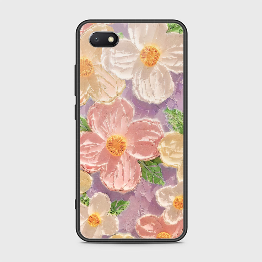 Huawei Y5 Prime 2018 Cover - Floral Series - Design 11 - White & Green - HQ Ultra Shine Premium Infinity Glass Soft Silicon Borders Case