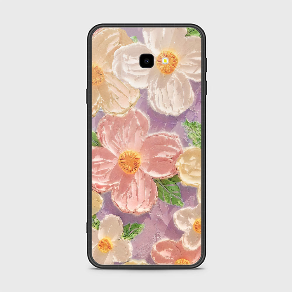 Samsung Galaxy J4 Plus Cover - Floral Series - Design 11 - White & Green - HQ Ultra Shine Premium Infinity Glass Soft Silicon Borders Case