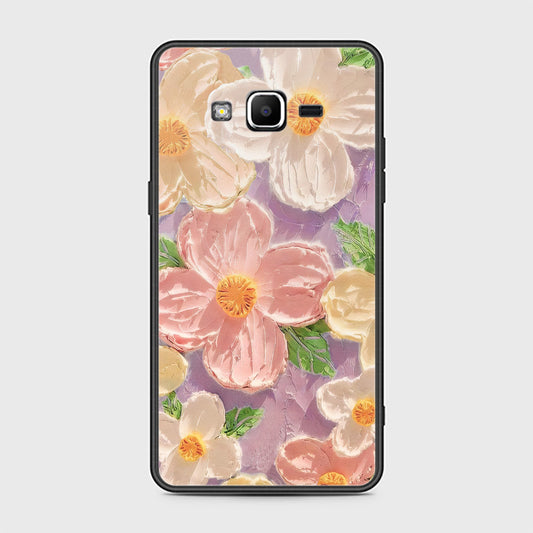 Samsung Galaxy J2 Prime Cover - Floral Series - Design 11 - White & Green - HQ Ultra Shine Premium Infinity Glass Soft Silicon Borders Case