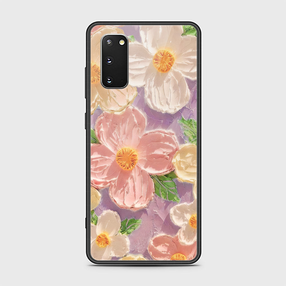 Samsung Galaxy S20 Plus Cover - Floral Series - Design 11 - White & Green - HQ Ultra Shine Premium Infinity Glass Soft Silicon Borders Case