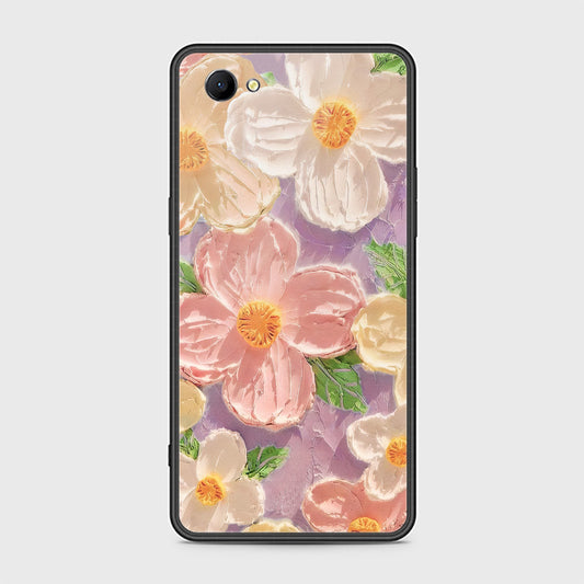 Oppo A3 Cover - Floral Series - Design 11 - White & Green - HQ Ultra Shine Premium Infinity Glass Soft Silicon Borders Case