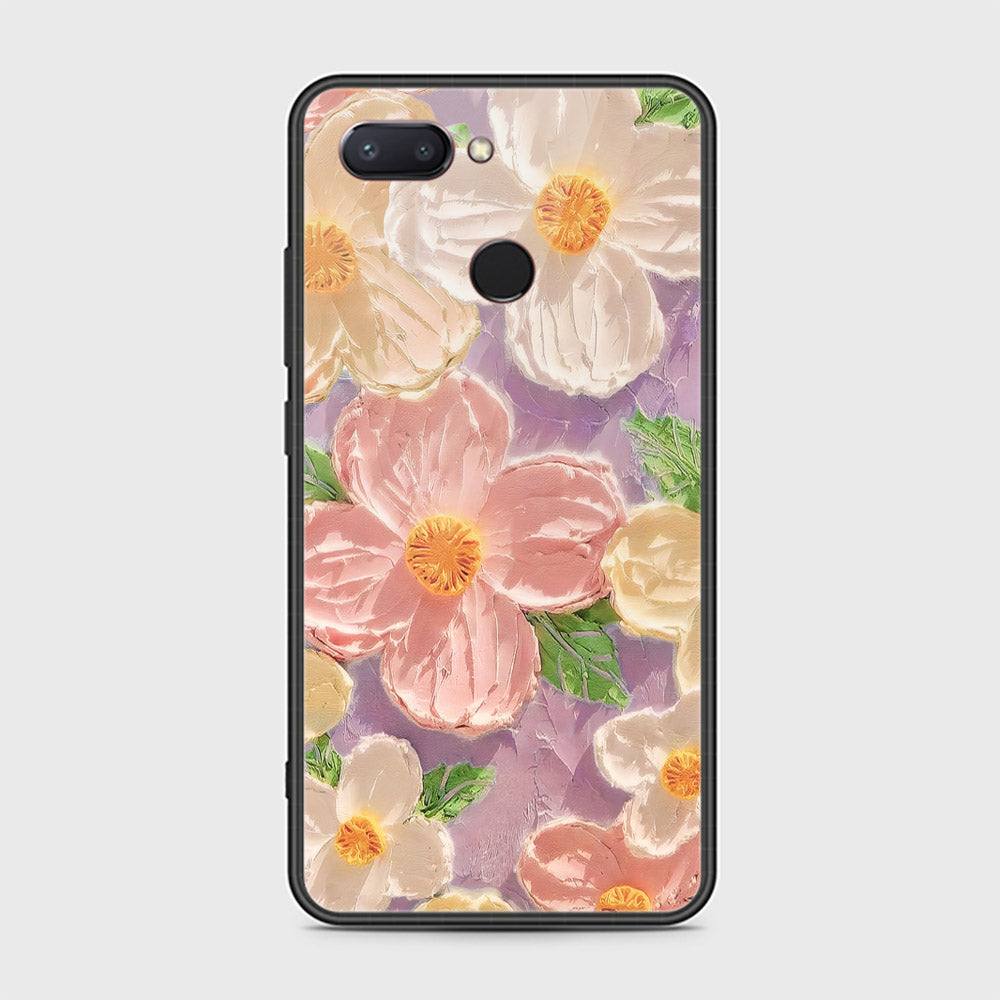 Xiaomi Mi 8 Lite Cover - Floral Series - Design 11 - White & Green - HQ Ultra Shine Premium Infinity Glass Soft Silicon Borders Case