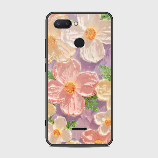 Xiaomi Redmi 6 Cover - Floral Series - Design 11 - White & Green - HQ Ultra Shine Premium Infinity Glass Soft Silicon Borders Case