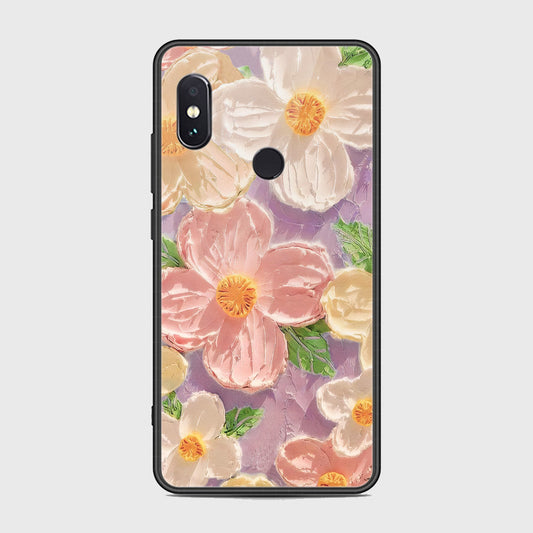 Xiaomi Redmi Note 5 Pro Cover - Floral Series - Design 11 - White & Green - HQ Ultra Shine Premium Infinity Glass Soft Silicon Borders Case