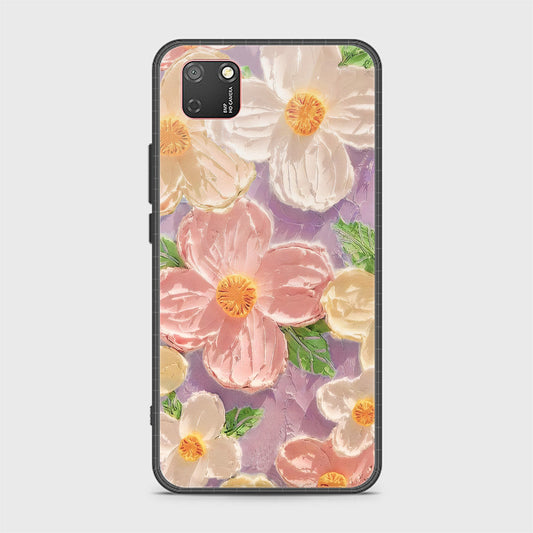 Honor 9S Cover - Floral Series - Design 11 - White & Green - HQ Ultra Shine Premium Infinity Glass Soft Silicon Borders Case