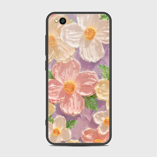 Xiaomi Redmi Go Cover - Floral Series - Design 11 - White & Green - HQ Ultra Shine Premium Infinity Glass Soft Silicon Borders Case