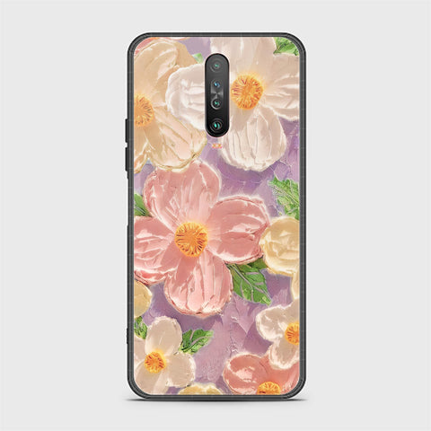 Xiaomi Redmi K30 Cover - Floral Series - Design 11 - White & Green - HQ Ultra Shine Premium Infinity Glass Soft Silicon Borders Case