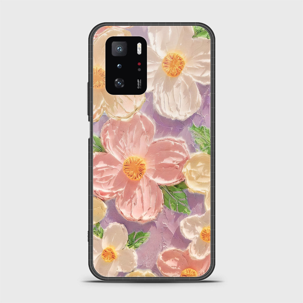 Xiaomi Poco X3 GT Cover - Floral Series - Design 11 - White & Green - HQ Ultra Shine Premium Infinity Glass Soft Silicon Borders Case