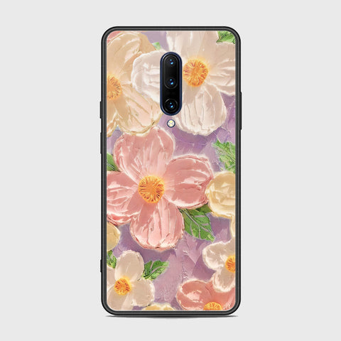 OnePlus 7 Pro Cover - Floral Series - Design 11 - White & Green - HQ Ultra Shine Premium Infinity Glass Soft Silicon Borders Case