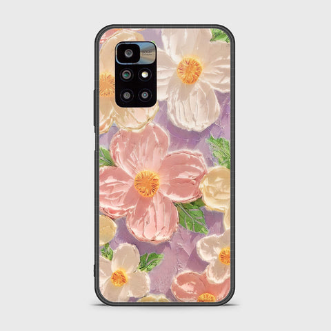 Xiaomi Redmi 10 Prime Cover - Floral Series - Design 11 - White & Green - HQ Ultra Shine Premium Infinity Glass Soft Silicon Borders Case