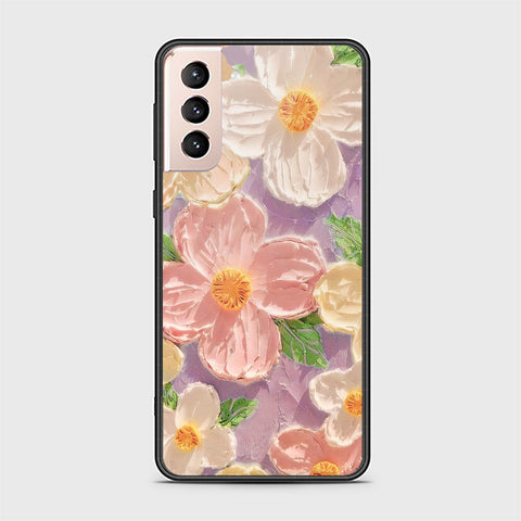 Samsung Galaxy S22 5G Cover - Floral Series - Design 11 - White & Green - HQ Ultra Shine Premium Infinity Glass Soft Silicon Borders Case