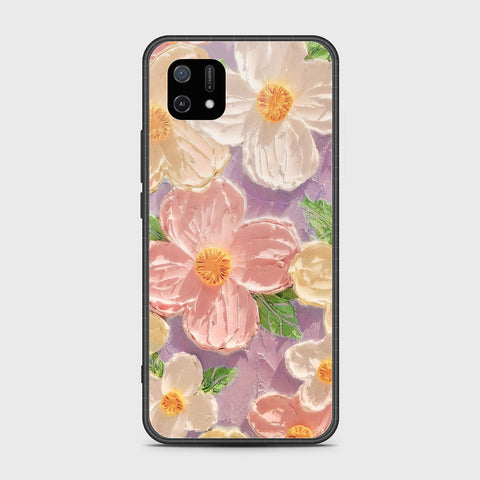 Oppo A16e Cover - Floral Series - Design 11 - White & Green - HQ Ultra Shine Premium Infinity Glass Soft Silicon Borders Case