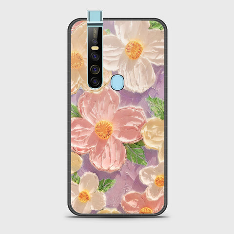 Tecno Camon 15 Pro Cover - Floral Series - Design 11 - White & Green - HQ Ultra Shine Premium Infinity Glass Soft Silicon Borders Case