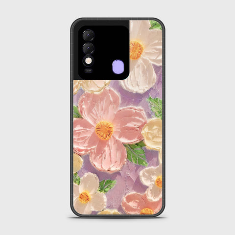 Tecno Spark 8 Cover - Floral Series - Design 11 - White & Green - HQ Ultra Shine Premium Infinity Glass Soft Silicon Borders Case