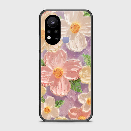 Infinix Hot 11s Cover - Floral Series - Design 11 - White & Green - HQ Ultra Shine Premium Infinity Glass Soft Silicon Borders Case