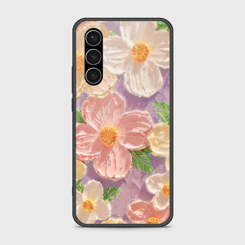 Samsung Galaxy S23 5G Cover - Floral Series - Design 11 - White & Green - HQ Ultra Shine Premium Infinity Glass Soft Silicon Borders Case