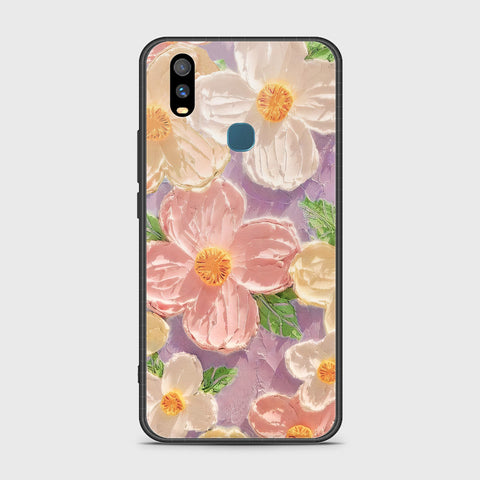 vivo Y11 (2019) Cover - Floral Series - Design 11 - White & Green - HQ Ultra Shine Premium Infinity Glass Soft Silicon Borders Case