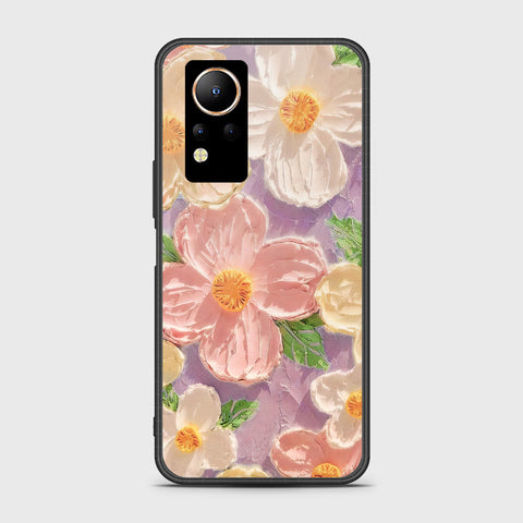 Infinix Note 12 Cover - Floral Series - Design 11 - White & Green - HQ Ultra Shine Premium Infinity Glass Soft Silicon Borders Case