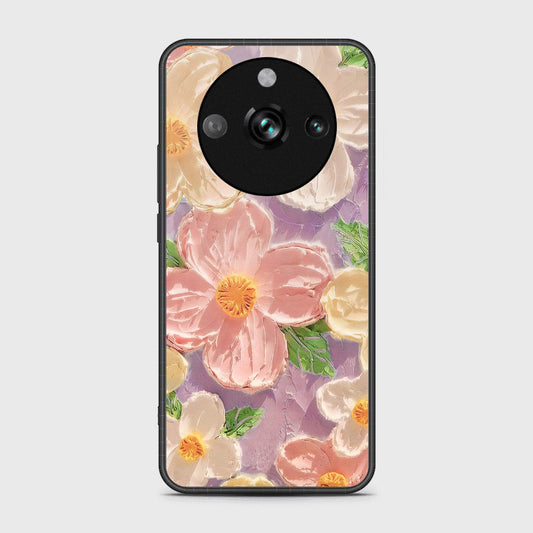 Realme 11 Pro Cover - Floral Series - Design 11 - White & Green - HQ Ultra Shine Premium Infinity Glass Soft Silicon Borders Case