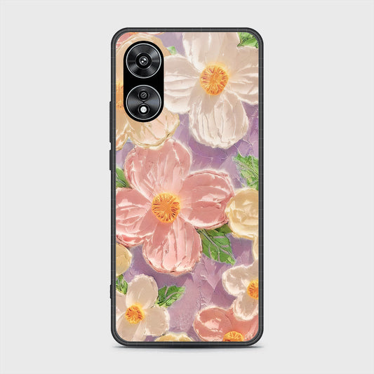 Oppo A97 5G Cover - Floral Series - Design 11 - White & Green - HQ Ultra Shine Premium Infinity Glass Soft Silicon Borders Case