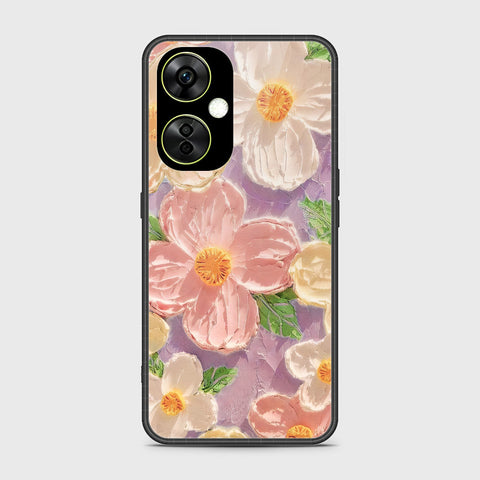 OnePlus Nord CE 3 Lite Cover - Floral Series - Design 11 - White & Green - HQ Ultra Shine Premium Infinity Glass Soft Silicon Borders Case