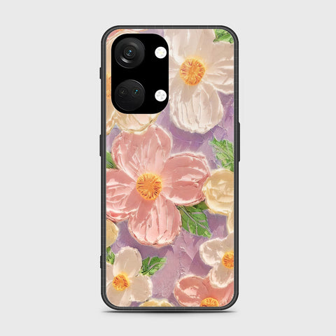 OnePlus Ace 2V Cover - Floral Series - Design 11 - White & Green - HQ Ultra Shine Premium Infinity Glass Soft Silicon Borders Case