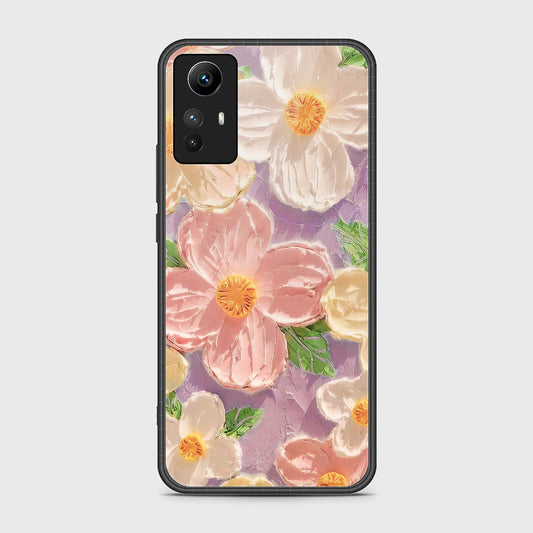 Xiaomi Redmi Note 12S Cover - Floral Series - Design 11 - White & Green - HQ Ultra Shine Premium Infinity Glass Soft Silicon Borders Case