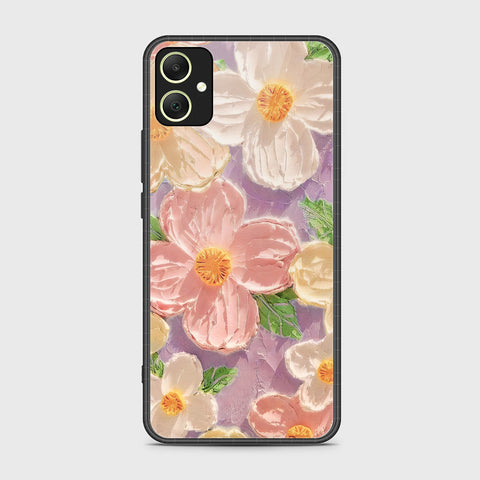 Samsung Galaxy A05 Cover - Floral Series - Design 11 - White & Green - HQ Ultra Shine Premium Infinity Glass Soft Silicon Borders Case