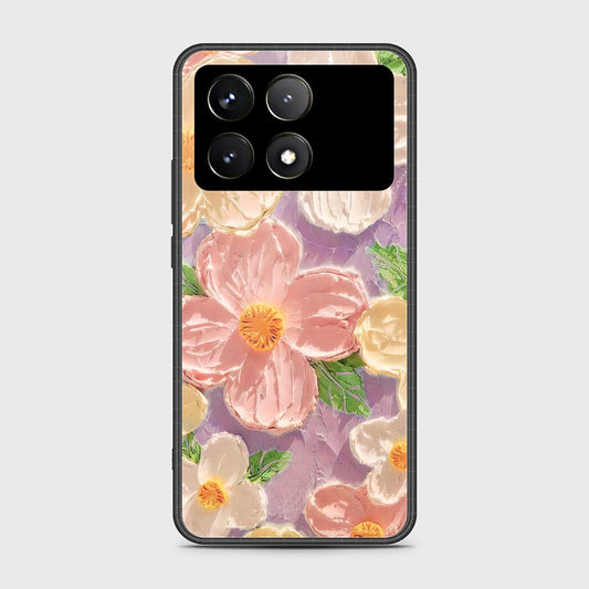 Xiaomi Poco F6 Pro Cover - Floral Series - Design 11 - White & Green - HQ Ultra Shine Premium Infinity Glass Soft Silicon Borders Case